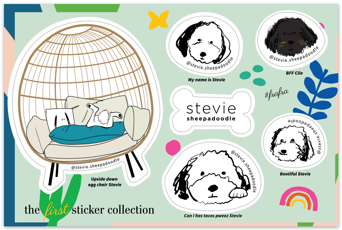 Stevie Sheepadoodle Sticker Sheet